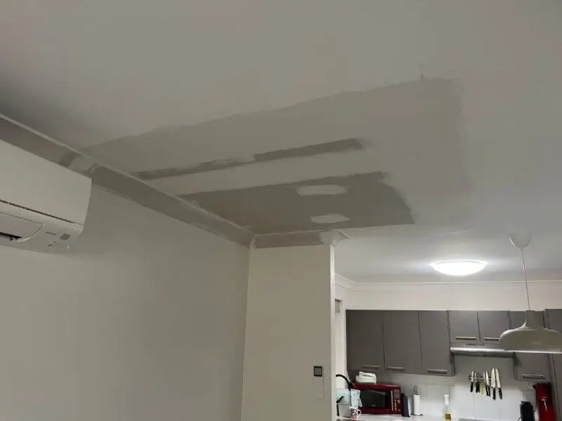 after ceiling plastering in kitchen