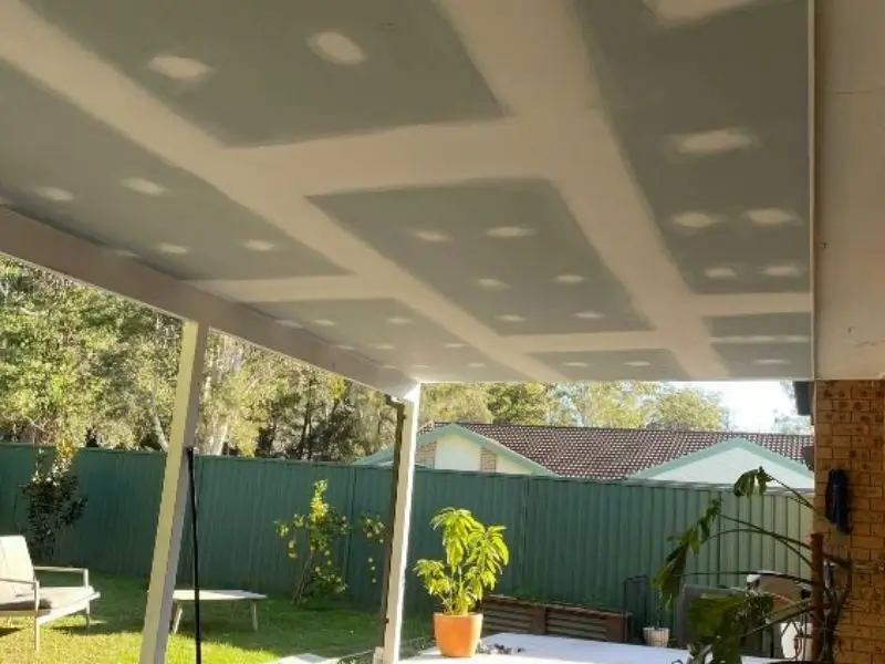 after external pergola ceiling plastering