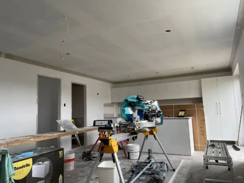 after plasterboard installation in renovation