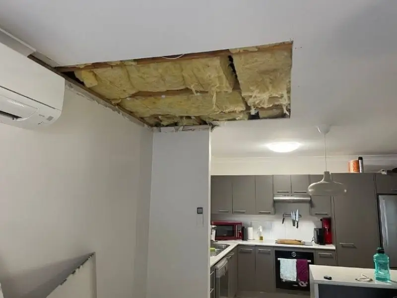 before ceiling plastering in kitchen