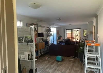 before partition wall installation