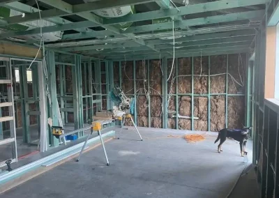 before plasterboard installation in renovation