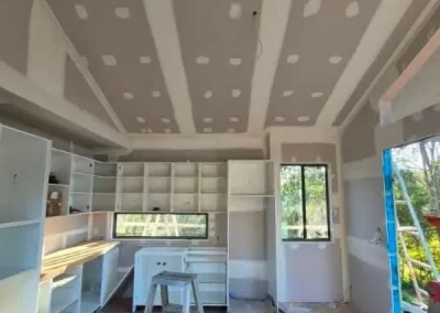 Coffered ceiling installation in Paddington with a fitted kitchen