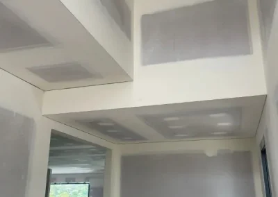Dropped ceiling installation in Oxley with bulkhead sections jointed before sanding