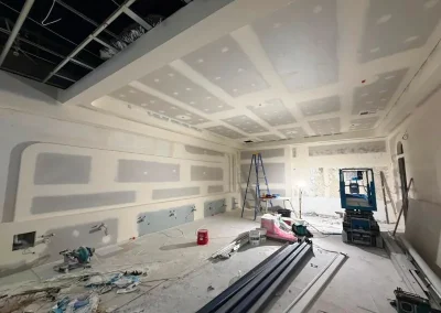Gyprock installation in Indooroopilly with plasterboard sheets fitted to ceiling and walls
